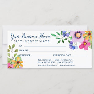 Carte Joyeuses couleurs primaires Aquarelle Floral Salon