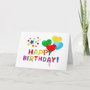 Carte Joyeuses Étoiles de ballons d'anniversaire
