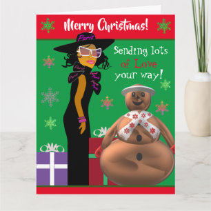 Carte Joyeuses femmes Noël Africain Amérique Noël