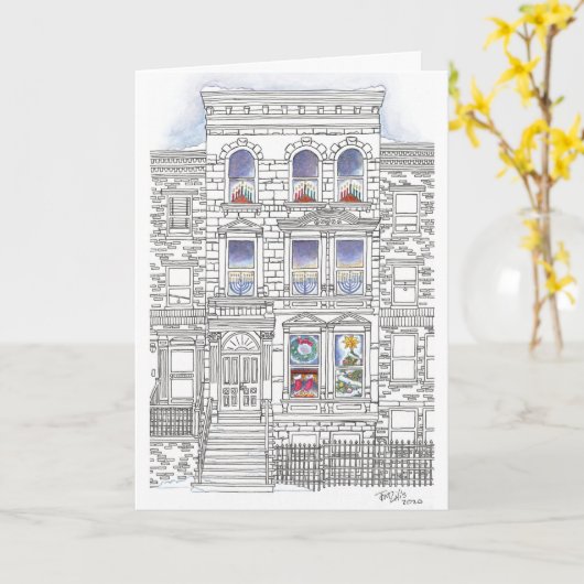 Carte Joyeuses Fêtes (Fleur jaune)