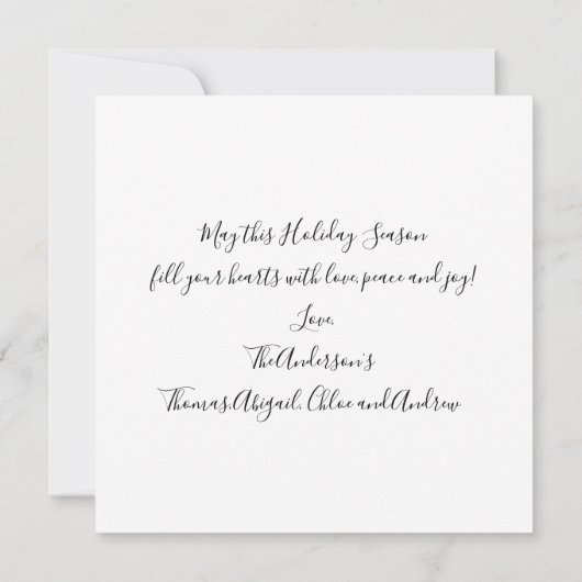 Carte Joyeuses fêtes À feuillage persistant ornements de (Dos)