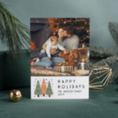 Carte Joyeuses fêtes Arbres de Noël Simple Photo