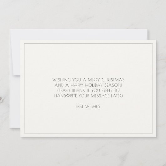 Carte Joyeuses fêtes Art déco rétro Noël (Dos)