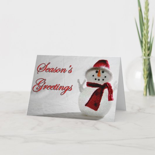 Carte Joyeuses Fêtes blanche Snowman (Devant)