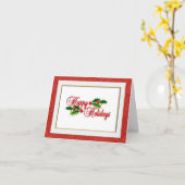 Carte Joyeuses fêtes brodées Look Christmas Card (Fleur jaune)