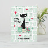 Carte Joyeuses fêtes, Chat de Noël atomique (Debout devant)