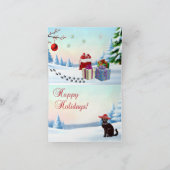 Carte Joyeuses Fêtes Chat Noir (Intérieur)