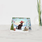 Carte Joyeuses Fêtes Chat Noir (Devant)