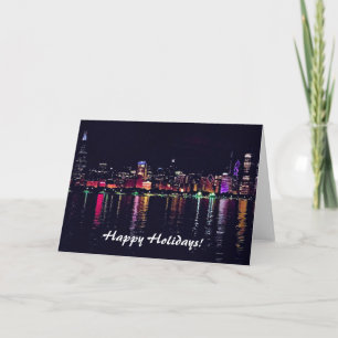Carte Joyeuses Fêtes Chicago Skyline