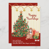 Carte Joyeuses fêtes Comment Cavapoo présente un arbre (Devant / Derrière)