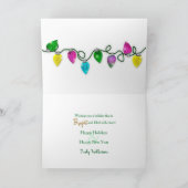 Carte Joyeuses fêtes, cordes de lumières de Noël brillan (Intérieur)