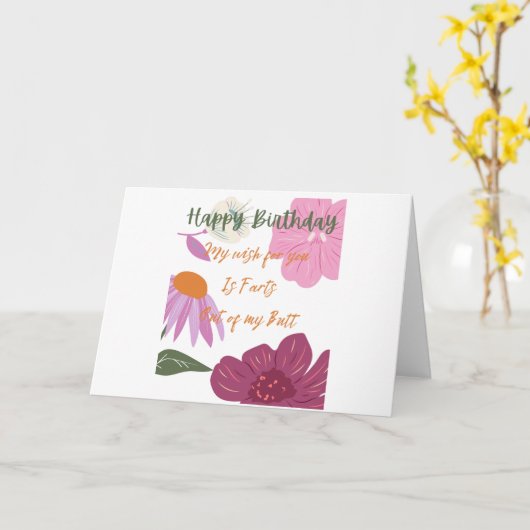 Carte Joyeuses fêtes d'anniversaire (Fleur jaune)