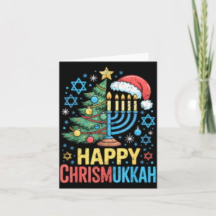 Carte Joyeuses Fêtes de Chrismukkah Noël et Hanoukka S