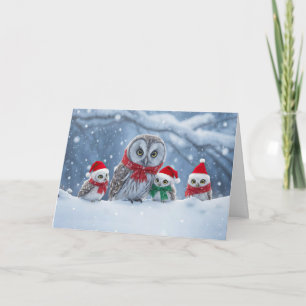 Carte Joyeuses Fêtes de Noël avec des chapeaux de famill