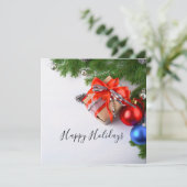 Carte Joyeuses Fêtes Décorations de Noël Evergreen (Debout devant)