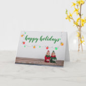 Carte Joyeuses Fêtes Elfes (Fleur jaune)
