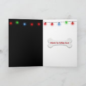 Carte Joyeuses Fêtes Empreinte de Patte de Chien avec Ch (Intérieur)