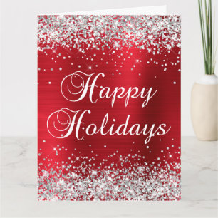 Carte Joyeuses Fêtes en Grand Format avec Paillettes Arg