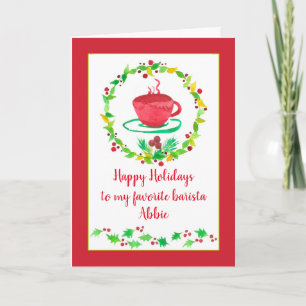 Carte Joyeuses fêtes Favorite Barista Coffee Cup