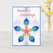 Carte Joyeuses Fêtes Fleur de Neige (Fleur jaune)