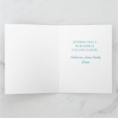 Carte Joyeuses Fêtes Flocon de Neige Bleu Glacé (Intérieur)