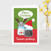 Carte Joyeuses Fêtes Funky Salt Poivre Nourriture Thème (Fleur jaune)