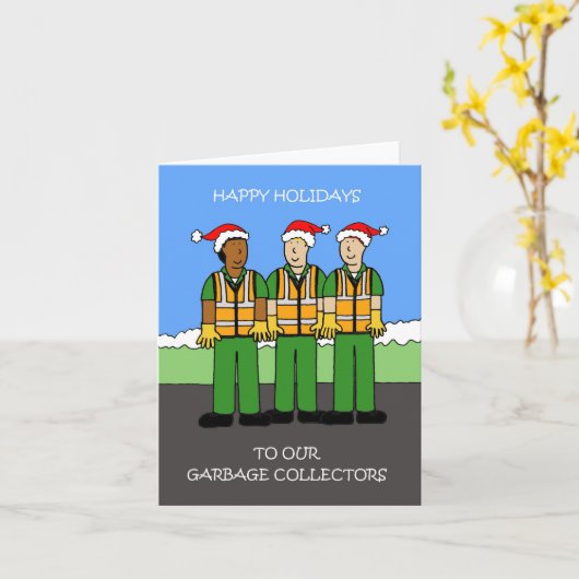 Carte Joyeuses fêtes Garbage Collector (Fleur jaune)