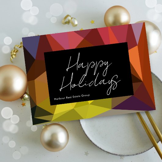 Carte Joyeuses Fêtes Géométriques d'Entreprise