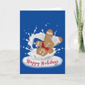 Carte Joyeuses fêtes Homme en pain d'épice au lait (Devant)