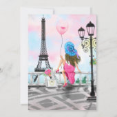 Carte Joyeuses fêtes - i Love Paris - Femme avec ballon (Dos)