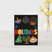 Carte Joyeuses fêtes Joyeux Noël Joyeux Hanoukka Happy (Fleur jaune)