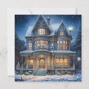 Carte Joyeuses Fêtes Maison de Noël personnalisée