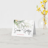 Carte Joyeuses Fêtes moderne Eucalyptus de Noël (Fleur jaune)