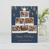 Carte Joyeuses Fêtes Moderne Multi-Photos en forme (Debout devant)