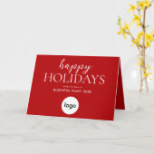 Carte Joyeuses fêtes modernes Noël rouge affaires (Fleur jaune)