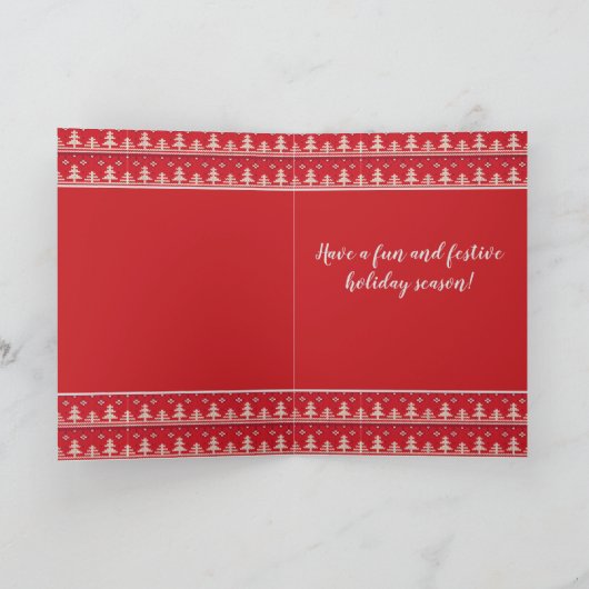 Carte Joyeuses fêtes Motif nordique Salutation photo (Intérieur)