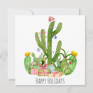 Carte Joyeuses fêtes Noël Cactus Salutation