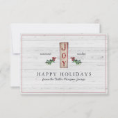 Carte Joyeuses Fêtes | Noël Classique Rustique Minimalis (Devant)