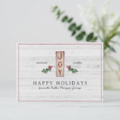 Carte Joyeuses Fêtes | Noël Classique Rustique Minimalis (Debout devant)
