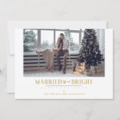 Carte Joyeuses fêtes Noël Marié et Joyeux jeunes mariés (Devant)