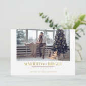 Carte Joyeuses fêtes Noël Marié et Joyeux jeunes mariés (Debout devant)