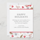 Carte Joyeuses fêtes Noël Moderne Fir Holly 3 Photo (Dos)