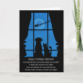 Carte Joyeuses fêtes Noël pour Nephew mignon chien chat (Devant)