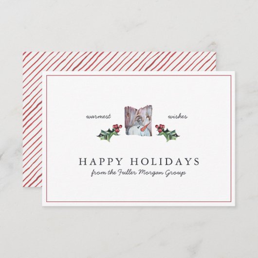Carte Joyeuses fêtes | Noël rustique classique (Devant / Derrière)