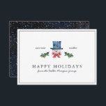 Carte Joyeuses fêtes| Noël rustique minimaliste classiqu<br><div class="desc">Dans les profondeurs de l'hiver, cette collection classique apporte une touche de couleur très recherchée. Les illustrations festives et la verdure luxuriante contribuent à égayer l'atmosphère par une touche élégante. Voilà à quoi ressemble le bonheur. C'est la saison pour envoyer des cartes de fin de année d'affaires. Ajoutez le logo...</div>