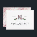 Carte Joyeuses fêtes| Noël rustique minimaliste classiqu<br><div class="desc">Dans les profondeurs de l'hiver, cette collection classique apporte une touche de couleur très recherchée. Les illustrations festives et la verdure luxuriante contribuent à égayer l'atmosphère par une touche élégante. Voilà à quoi ressemble le bonheur. C'est la saison pour envoyer des cartes de fin de année d'affaires. Ajoutez le logo...</div>