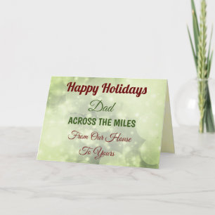 Carte Joyeuses fêtes papa de l'autre côté des miles