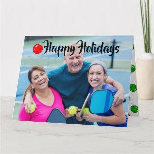 Carte Joyeuses Fêtes Photo de famille Nom Flocons de nei