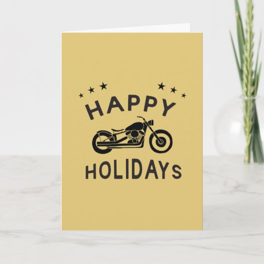 Carte Joyeuses Fêtes Rétro Moto (Devant)