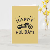 Carte Joyeuses Fêtes Rétro Moto (Fleur jaune)